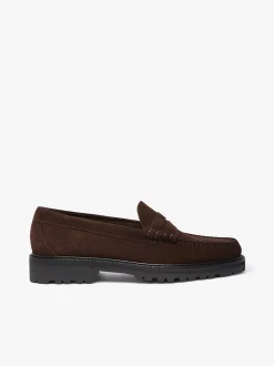 Clearance G.H.BASS Weejuns Larson Lug Penny Loafers suede Chocolate