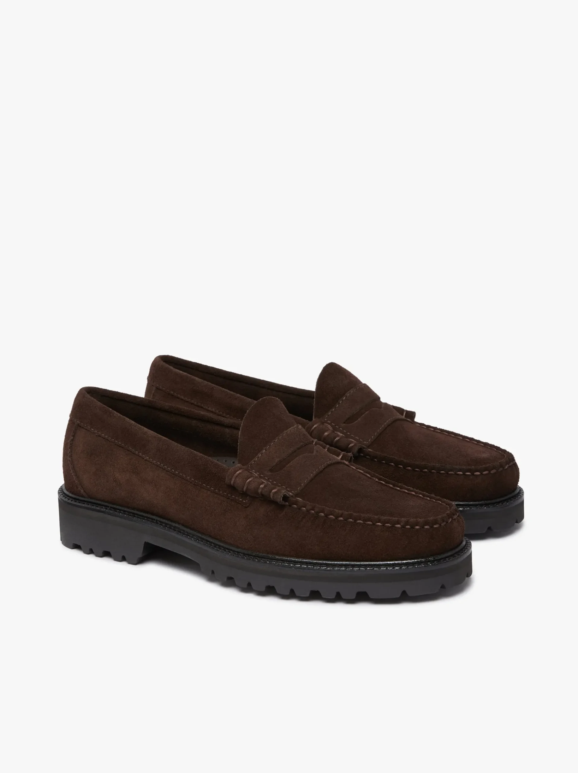 Clearance G.H.BASS Weejuns Larson Lug Penny Loafers suede Chocolate