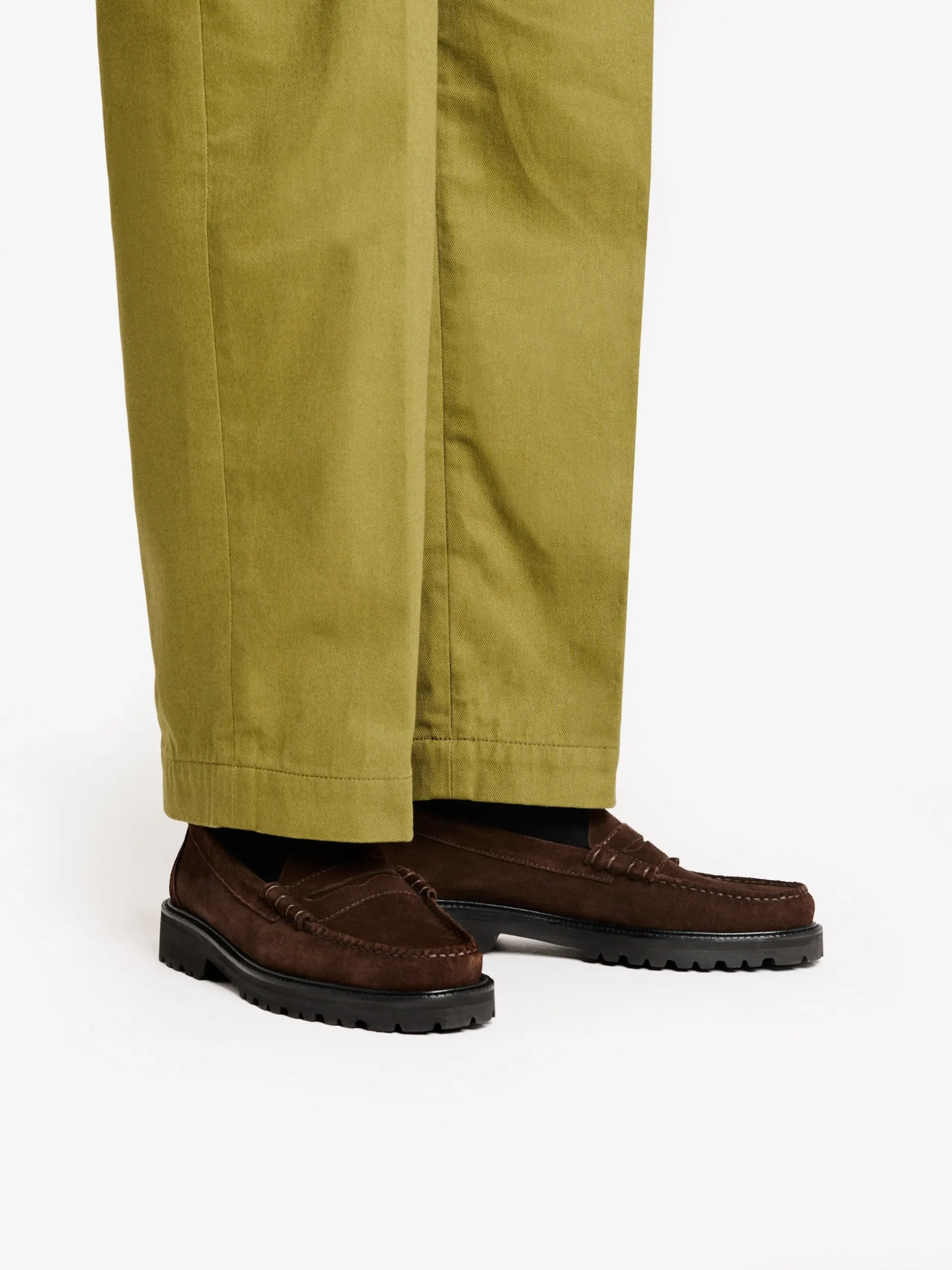 Clearance G.H.BASS Weejuns Larson Lug Penny Loafers suede Chocolate