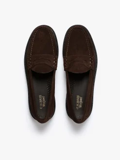 Clearance G.H.BASS Weejuns Larson Lug Penny Loafers suede Chocolate