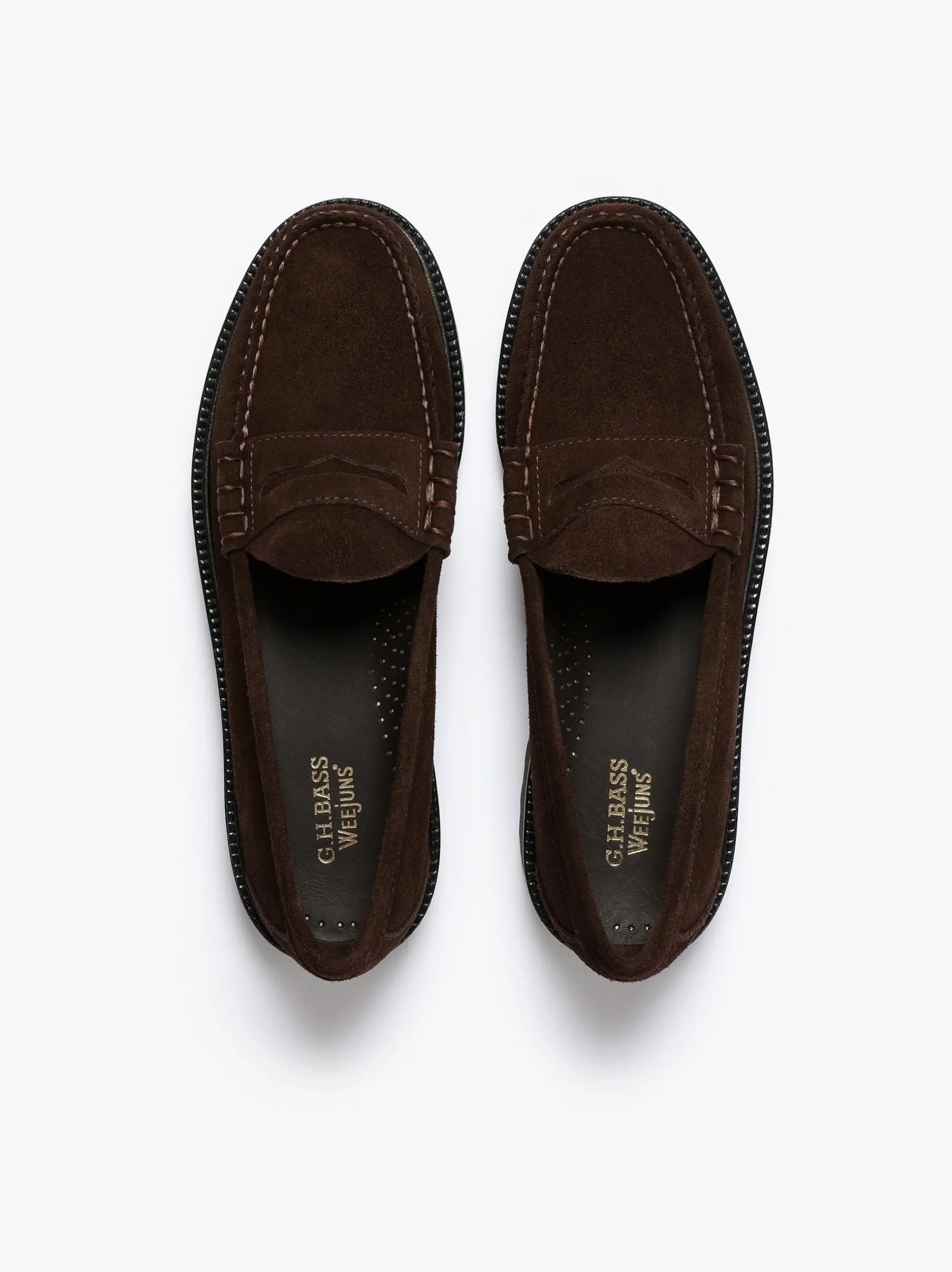Clearance G.H.BASS Weejuns Larson Lug Penny Loafers suede Chocolate