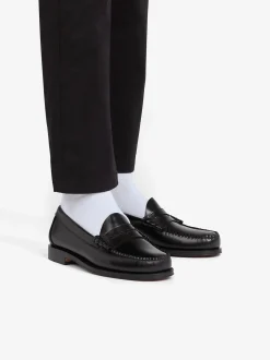 New G.H.BASS Weejuns Larson Penny Loafers Leather Black