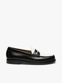 Best G.H.BASS Weejuns Larson Penny Loafers Leather Black & White