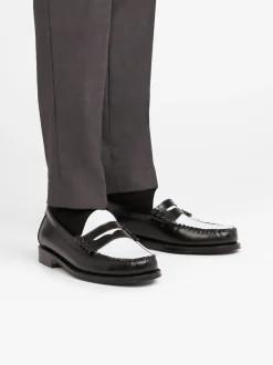 Best G.H.BASS Weejuns Larson Penny Loafers Leather Black & White