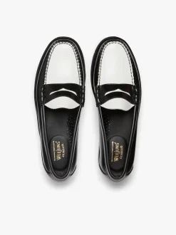 Best G.H.BASS Weejuns Larson Penny Loafers Leather Black & White
