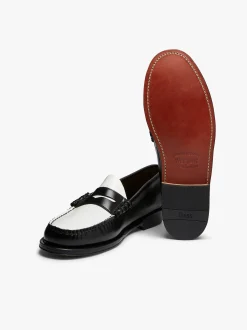 Best G.H.BASS Weejuns Larson Penny Loafers Leather Black & White