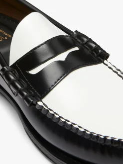 Best G.H.BASS Weejuns Larson Penny Loafers Leather Black & White