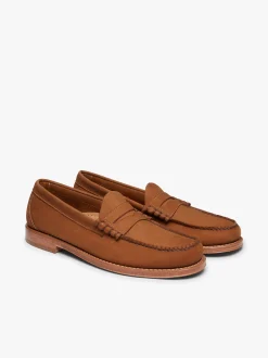 New G.H.BASS Weejuns Larson Penny Loafers Tan Nubuck