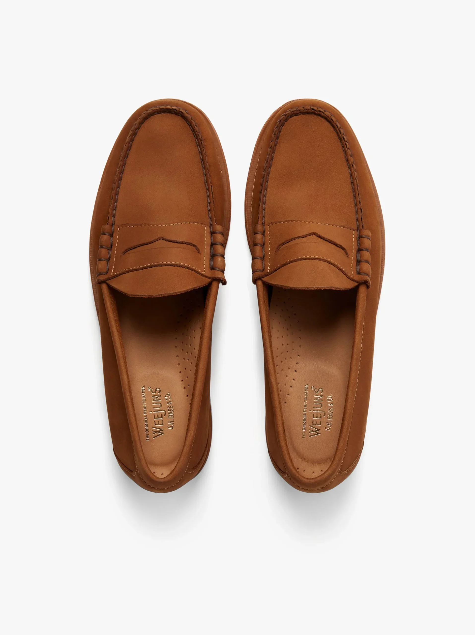 New G.H.BASS Weejuns Larson Penny Loafers Tan Nubuck