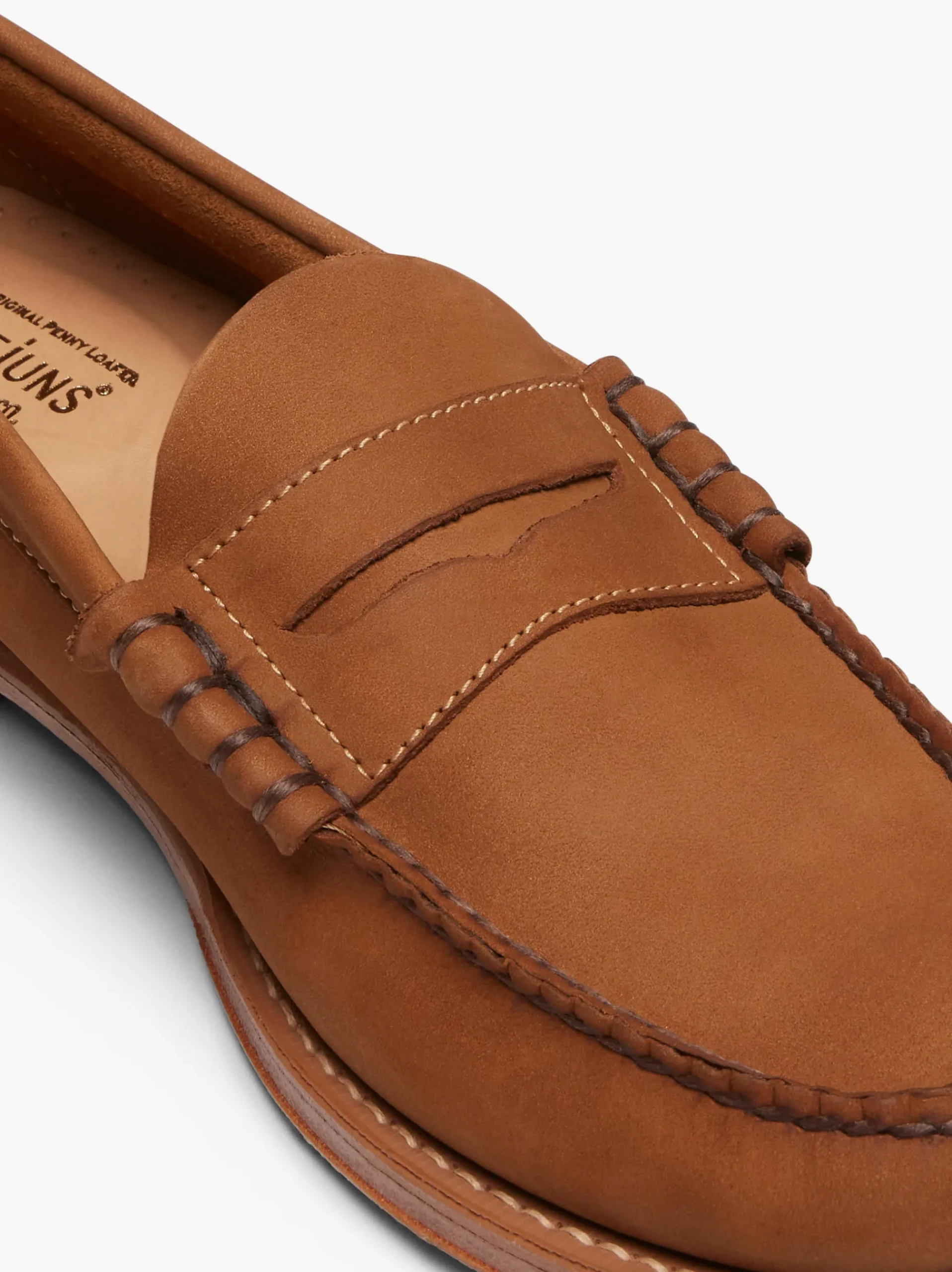 New G.H.BASS Weejuns Larson Penny Loafers Tan Nubuck