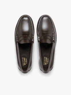 New G.H.BASS Weejuns Larson Penny Loafers Leather Chocolate