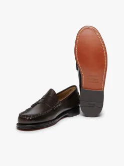 New G.H.BASS Weejuns Larson Penny Loafers Leather Chocolate