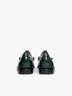 Clearance G.H.BASS Weejuns Larson Penny Loafers Dark Leather Green
