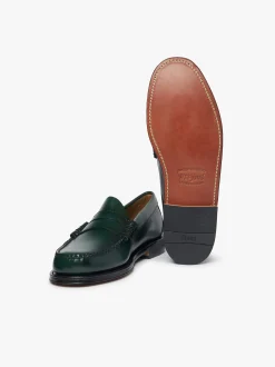 Clearance G.H.BASS Weejuns Larson Penny Loafers Dark Leather Green