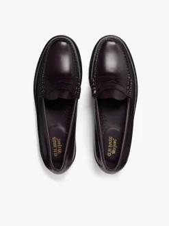 Outlet G.H.BASS Weejuns Larson Penny Loafers leather Plum