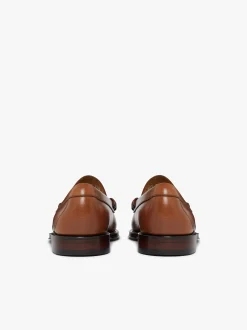 Outlet G.H.BASS Weejuns Larson Penny Loafers Tan pull up leather Wine