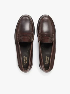 Best G.H.BASS Weejuns Larson Penny Loafers Chocolate Pull Up Leather