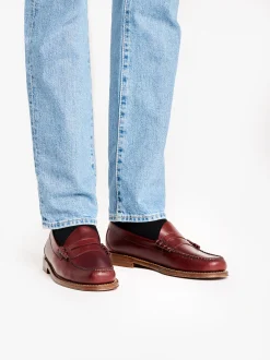 Clearance G.H.BASS Weejuns Larson Penny Loafers pull up leather Wine