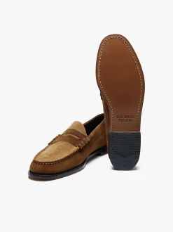 G.H.BASS Weejuns Larson Penny Loafers Dark Brown Suede and Brown Corduroy