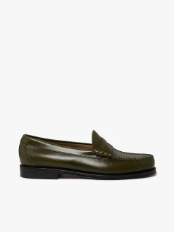 G.H.BASS Weejuns Larson Penny Loafers green leather Olive