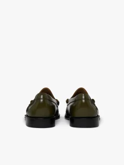 G.H.BASS Weejuns Larson Penny Loafers green leather Olive