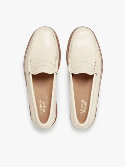 Sale G.H.BASS Weejuns Larson Penny Loafers leather Off White
