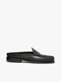 Outlet G.H.BASS Weejuns Larson Penny Slides leather with leather sole Black