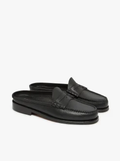 Outlet G.H.BASS Weejuns Larson Penny Slides leather with leather sole Black