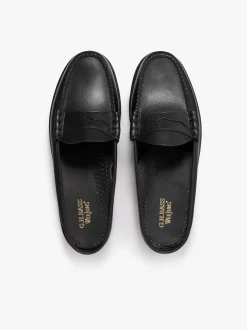Outlet G.H.BASS Weejuns Larson Penny Slides leather with leather sole Black