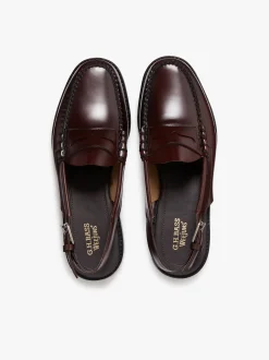 Hot G.H.BASS Weejuns Larson Penny Slingback Loafers Wine