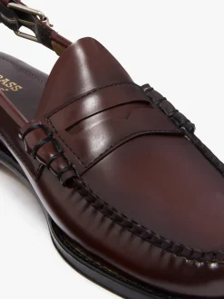 Hot G.H.BASS Weejuns Larson Penny Slingback Loafers Wine