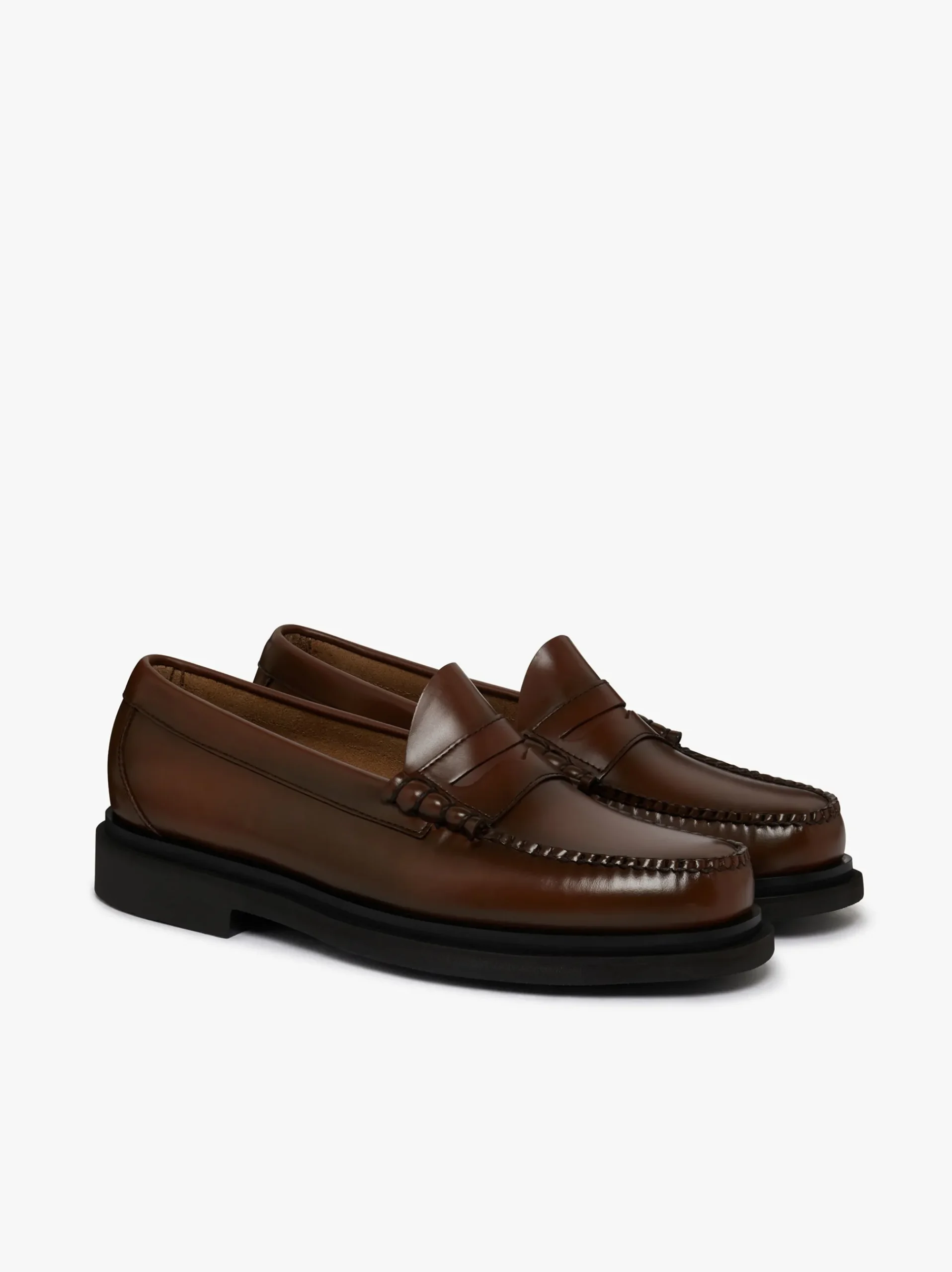 G.H.BASS Weejuns Larson Step Penny Loafers Mid brown leather