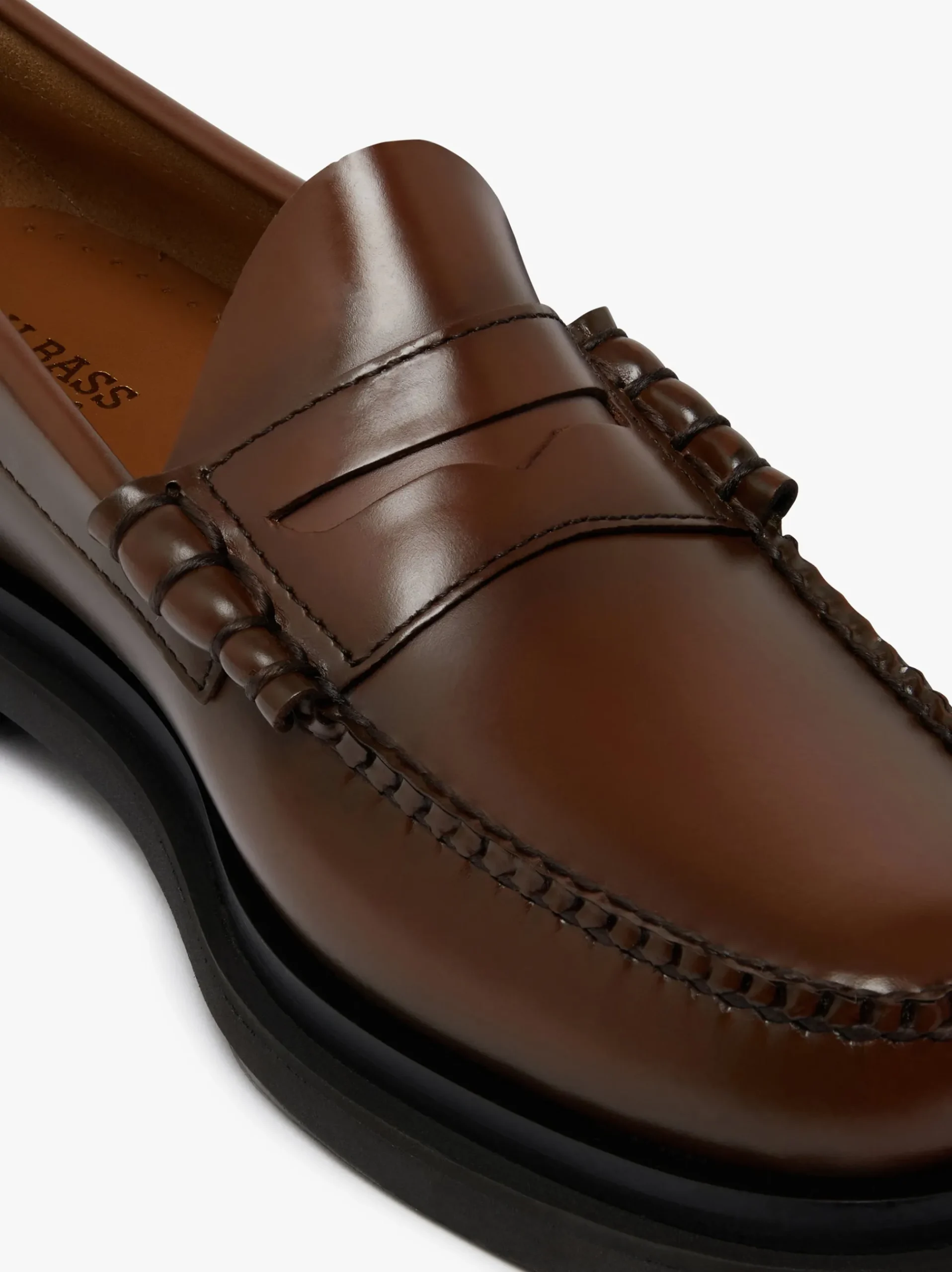 G.H.BASS Weejuns Larson Step Penny Loafers Mid brown leather