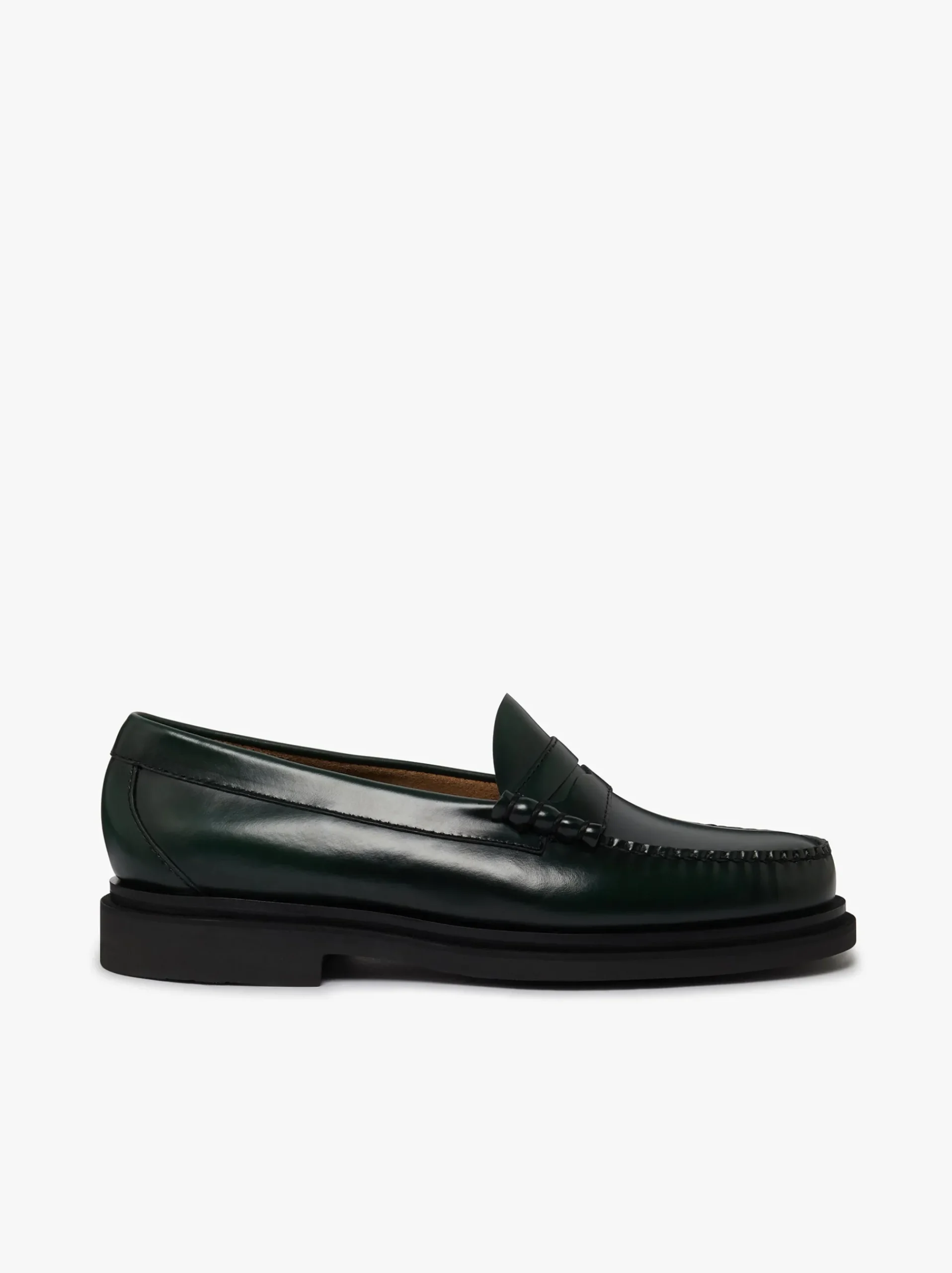 New G.H.BASS Weejuns Larson Step Penny Loafers Dark green leather