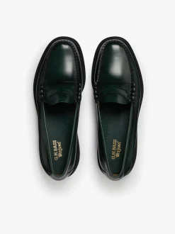 New G.H.BASS Weejuns Larson Step Penny Loafers Dark green leather