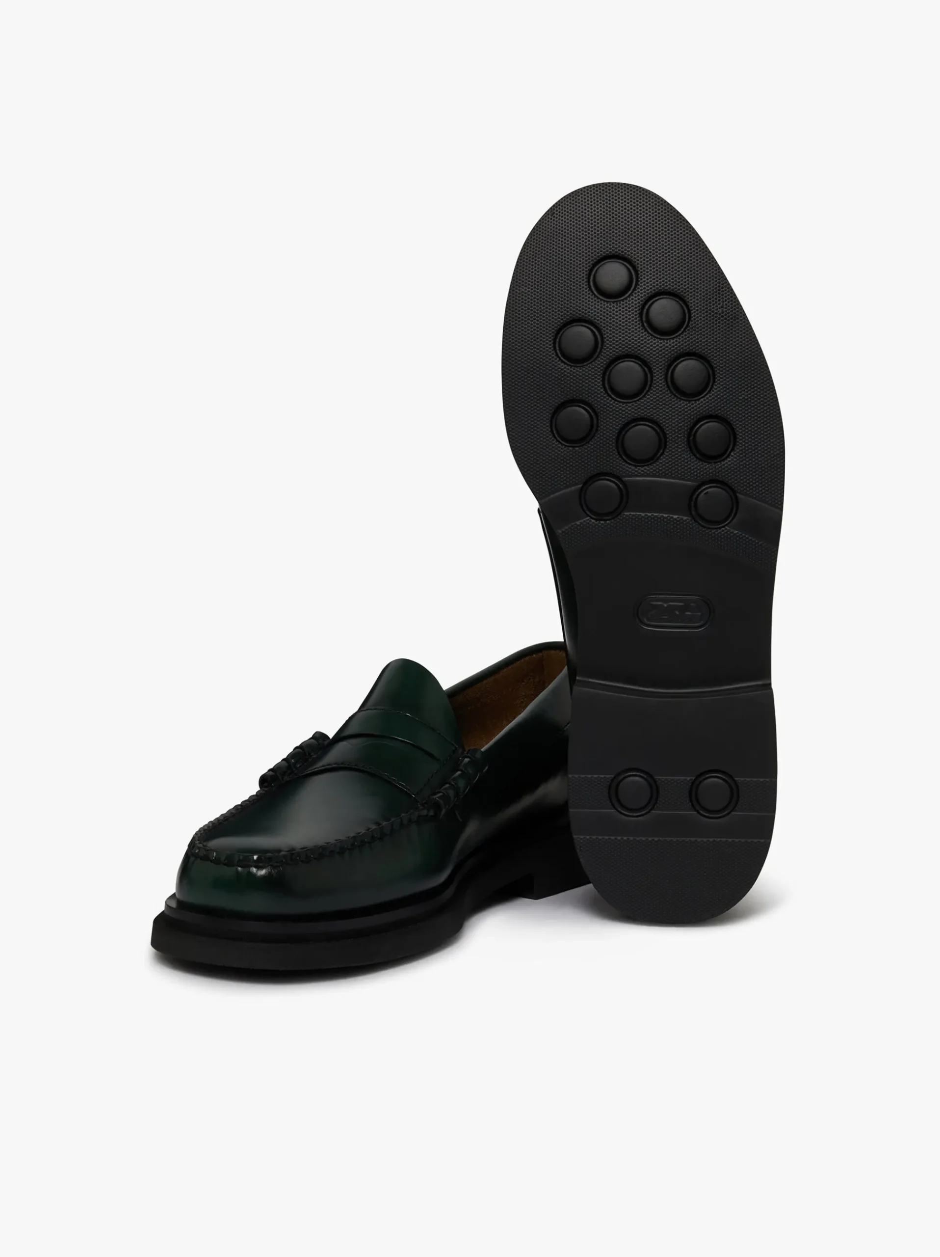 New G.H.BASS Weejuns Larson Step Penny Loafers Dark green leather