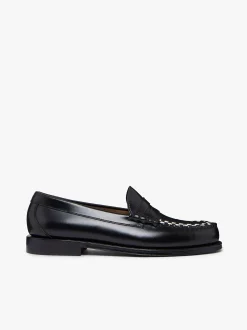 G.H.BASS Weejuns Larson Weave Loafers Black & White Leather