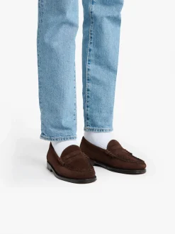 G.H.BASS Weejuns Larson Weave Loafers Suede Chocolate