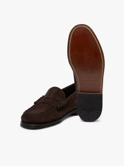 G.H.BASS Weejuns Larson Weave Loafers Suede Chocolate