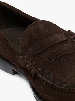 G.H.BASS Weejuns Larson Weave Loafers Suede Chocolate