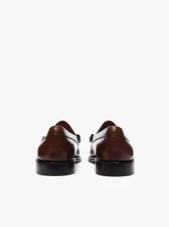 Hot G.H.BASS Weejuns Larson Weave Loafers leather Mid Brown