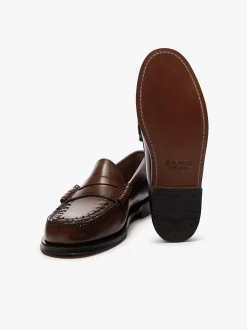 Hot G.H.BASS Weejuns Larson Weave Loafers leather Mid Brown