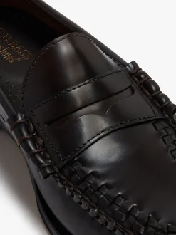 Sale G.H.BASS Weejuns Larson Weave Loafers leather Chocolate