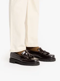 G.H.BASS Weejuns Layton II Kiltie Lug Loafers leather Chocolate