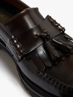 G.H.BASS Weejuns Layton II Kiltie Lug Loafers leather Chocolate