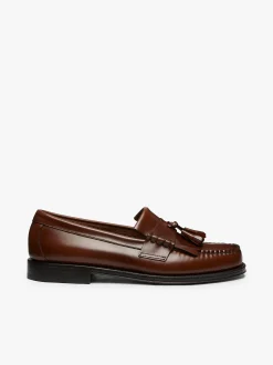 New G.H.BASS Weejuns Layton Kiltie Loafers Leather Brown