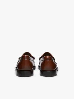 New G.H.BASS Weejuns Layton Kiltie Loafers Leather Brown