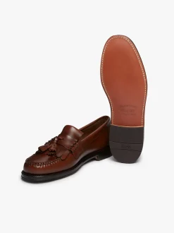 New G.H.BASS Weejuns Layton Kiltie Loafers Leather Brown