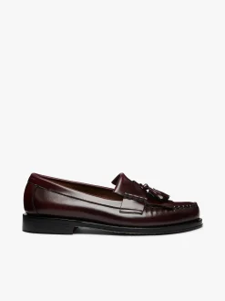 Hot G.H.BASS Weejuns Layton Kiltie Loafers Leather Wine