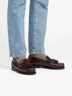 Hot G.H.BASS Weejuns Layton Kiltie Loafers Leather Wine